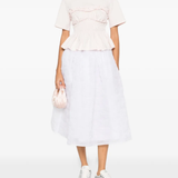 white skirt, full body view