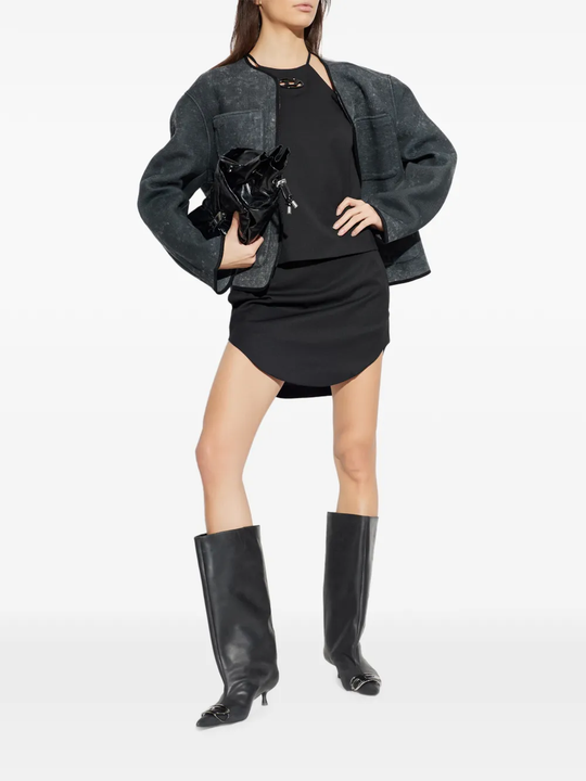 grey jacket, full body view