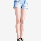 Blue shorts, full body view