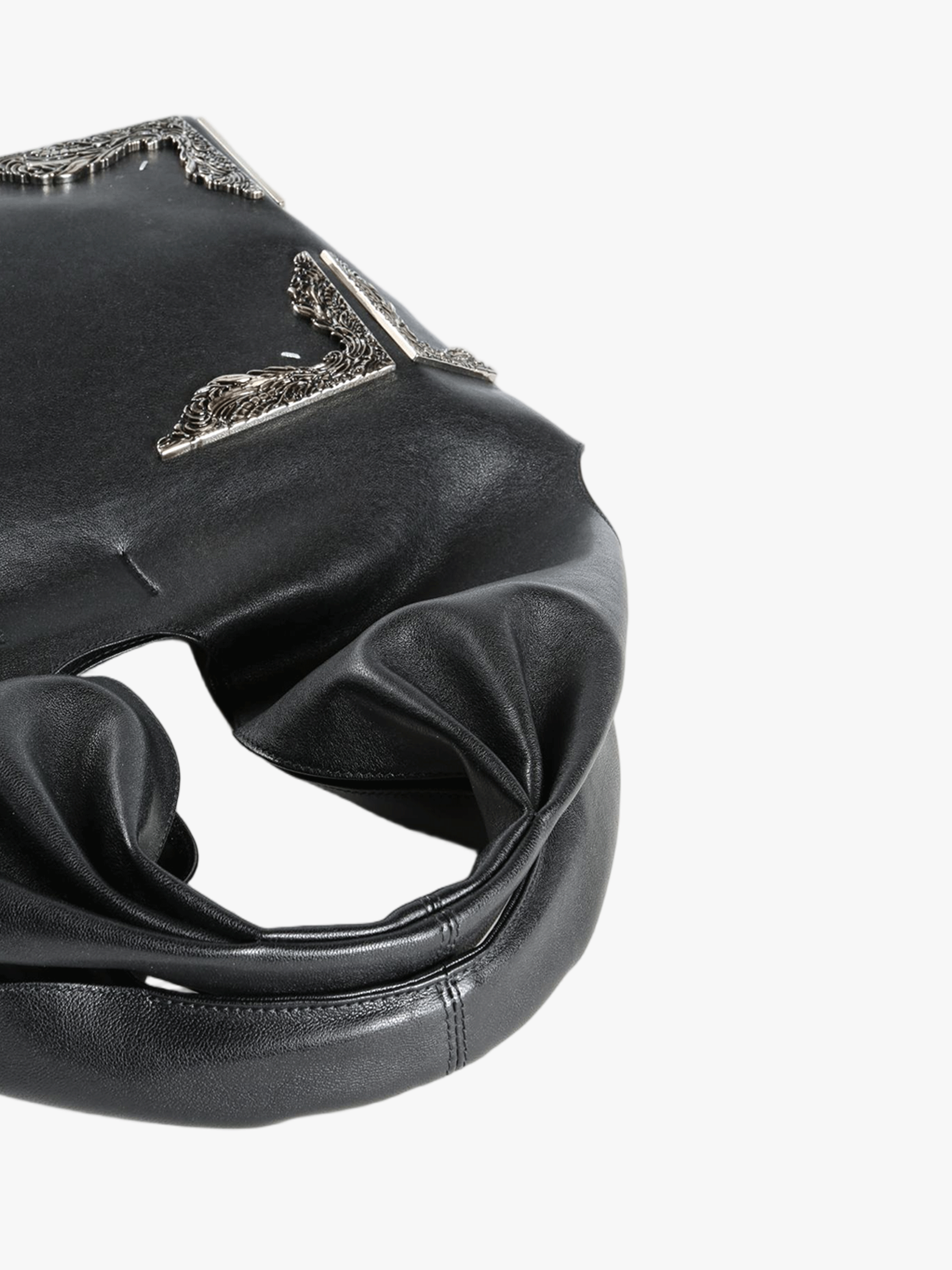 Close up of  Black bag ,showing texture of the Calf Leather