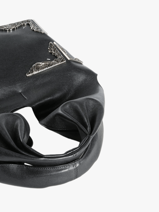 Close up of  Black bag ,showing texture of the Calf Leather