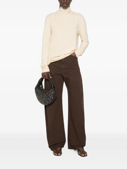 Brown pants, full body view