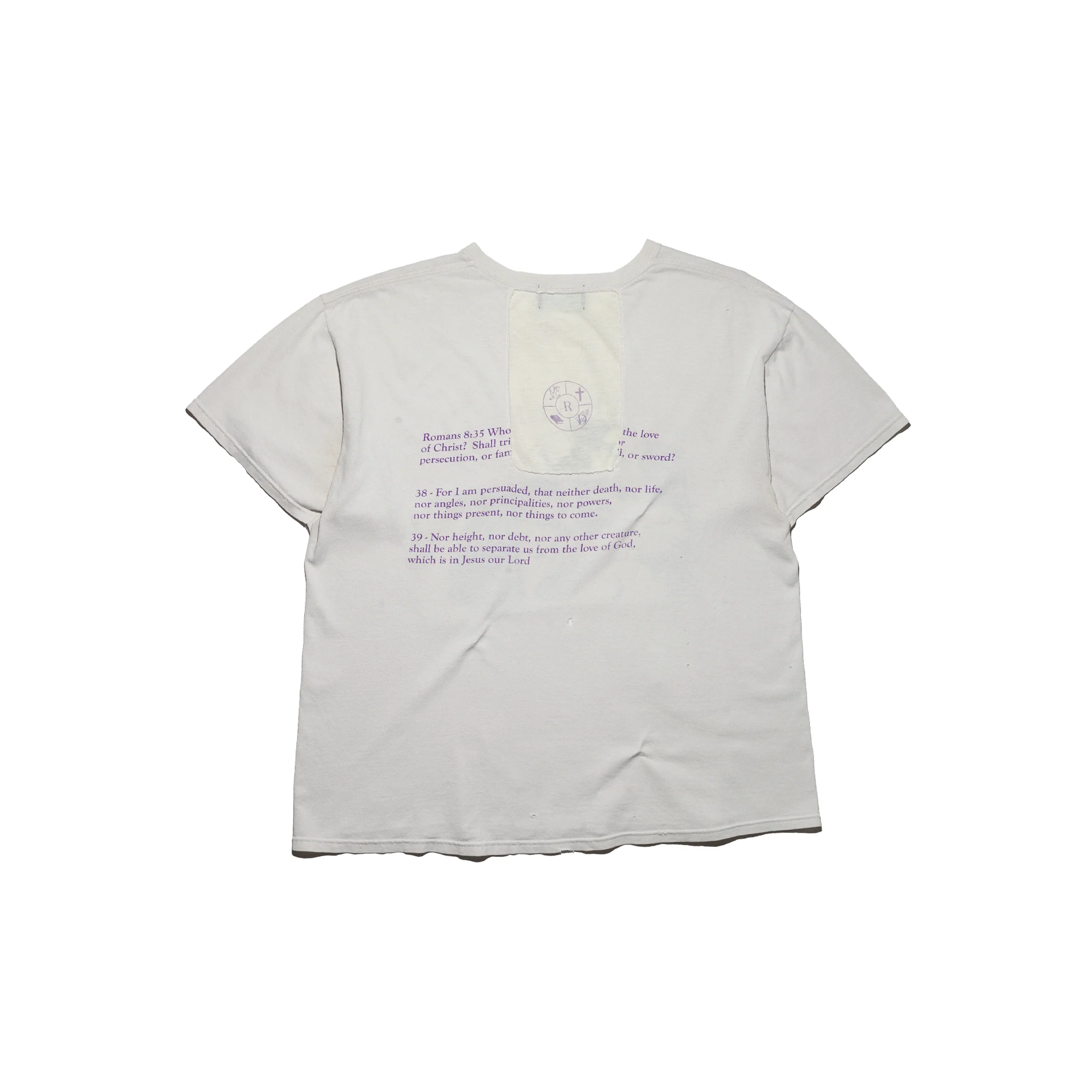 White t-shirt, back view