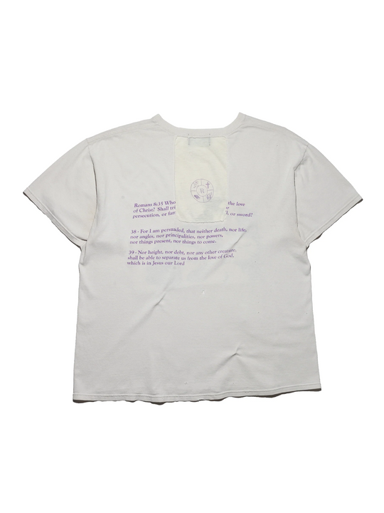 White t-shirt, back view