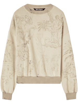 PALM ANGELS - Men Pencil All Over Crew Sweatshirt