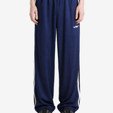 Navy pants, full body view