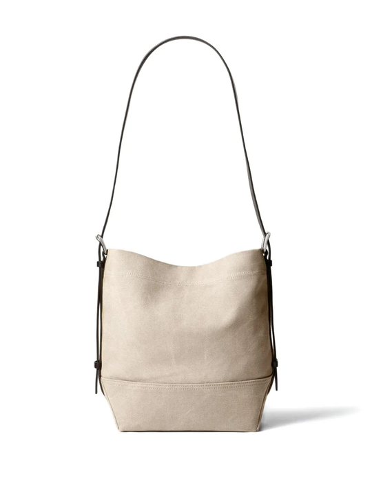 Tan bag, front view