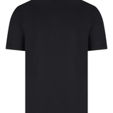 black shirt, back view