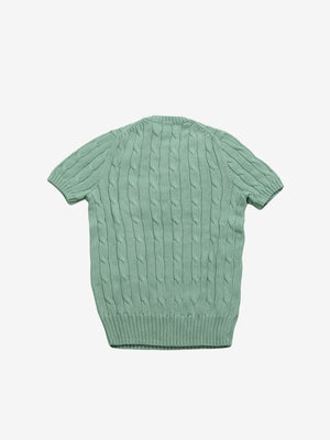 Green knitwear, back view