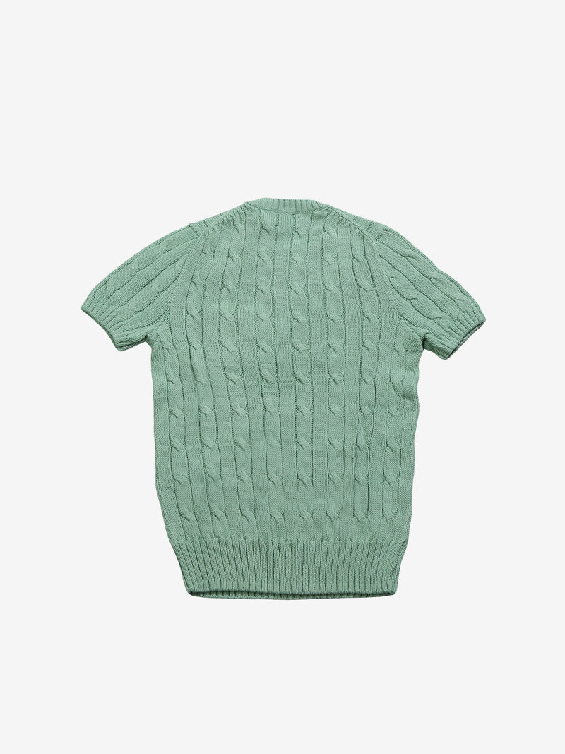Green knitwear, back view