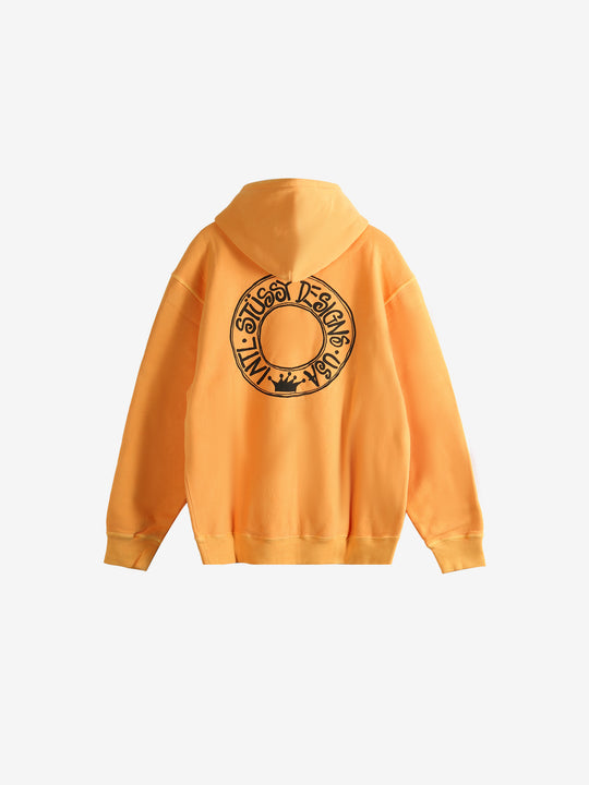Orange hoodie,back view