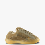 Tan shoes, side view