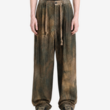 Brown pants, full body view