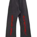 Grey pants, back view