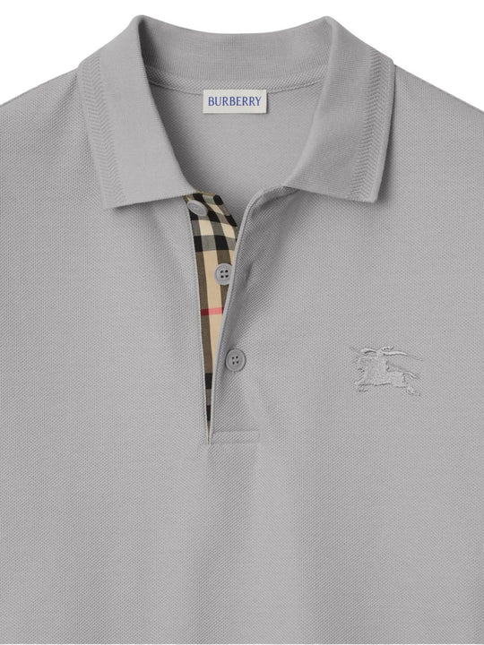 Close up of Grey top, showing texture of the 100% cotton fabric