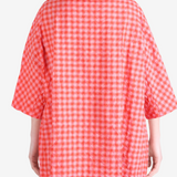Red jacket, full body view