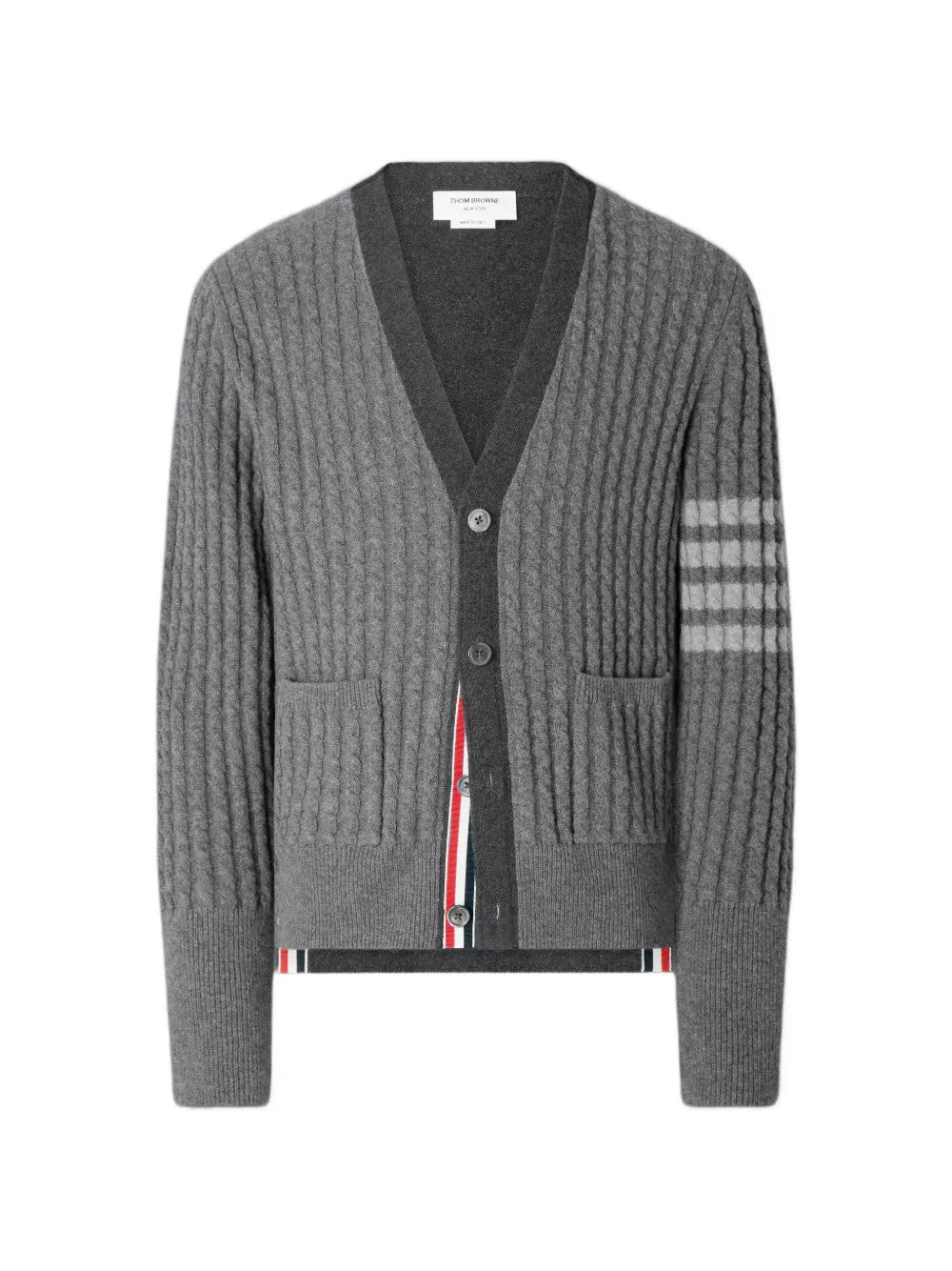 Grey knitwear, front view