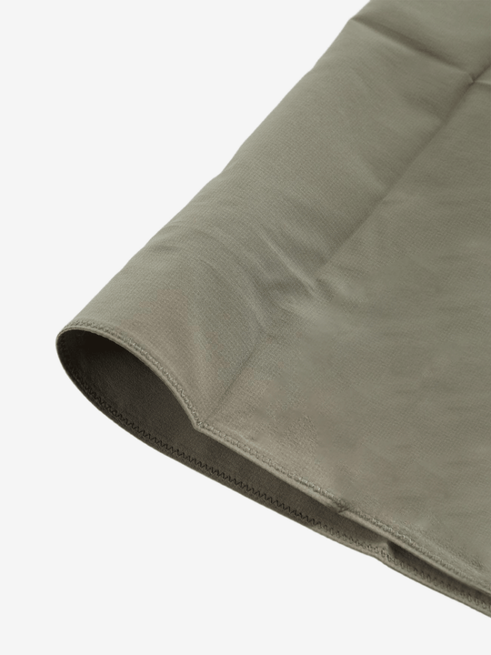 Close up of Tan scarf, showing detail