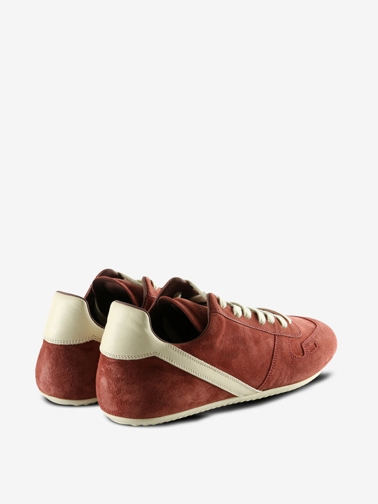Burgundy sneaker, back view