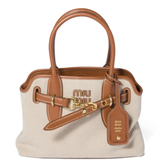 Tan bag, front view