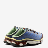 Blue sneakers, back view