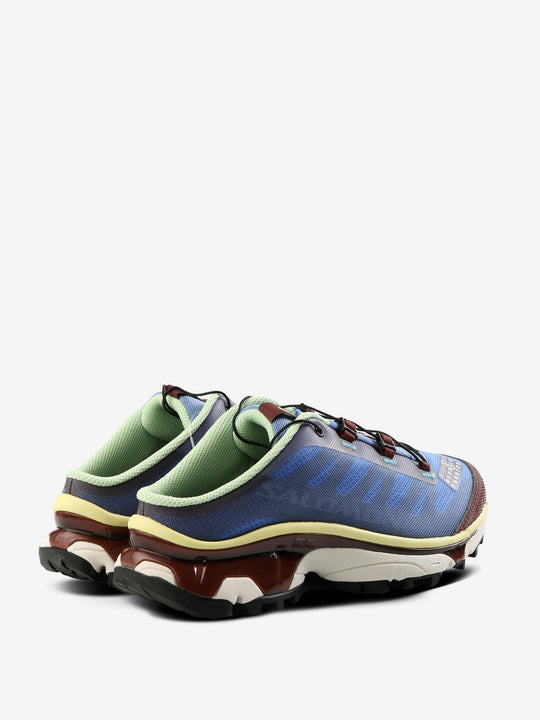 Blue sneakers, back view