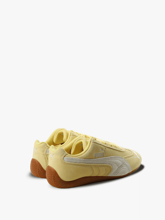 Yellow sneakers, back view