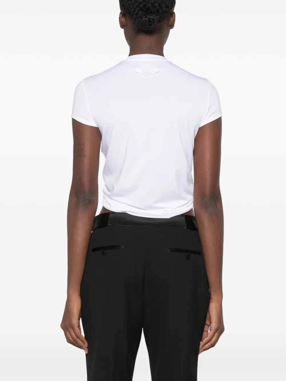 White t-shirt, full body view