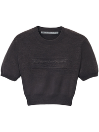 ALEXANDER WANG - Women Embossed Logo Ribbed SS Tee