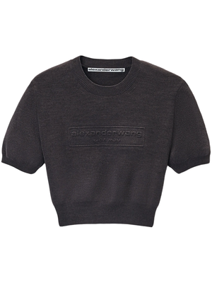 ALEXANDER WANG - Women Embossed Logo Ribbed SS Tee