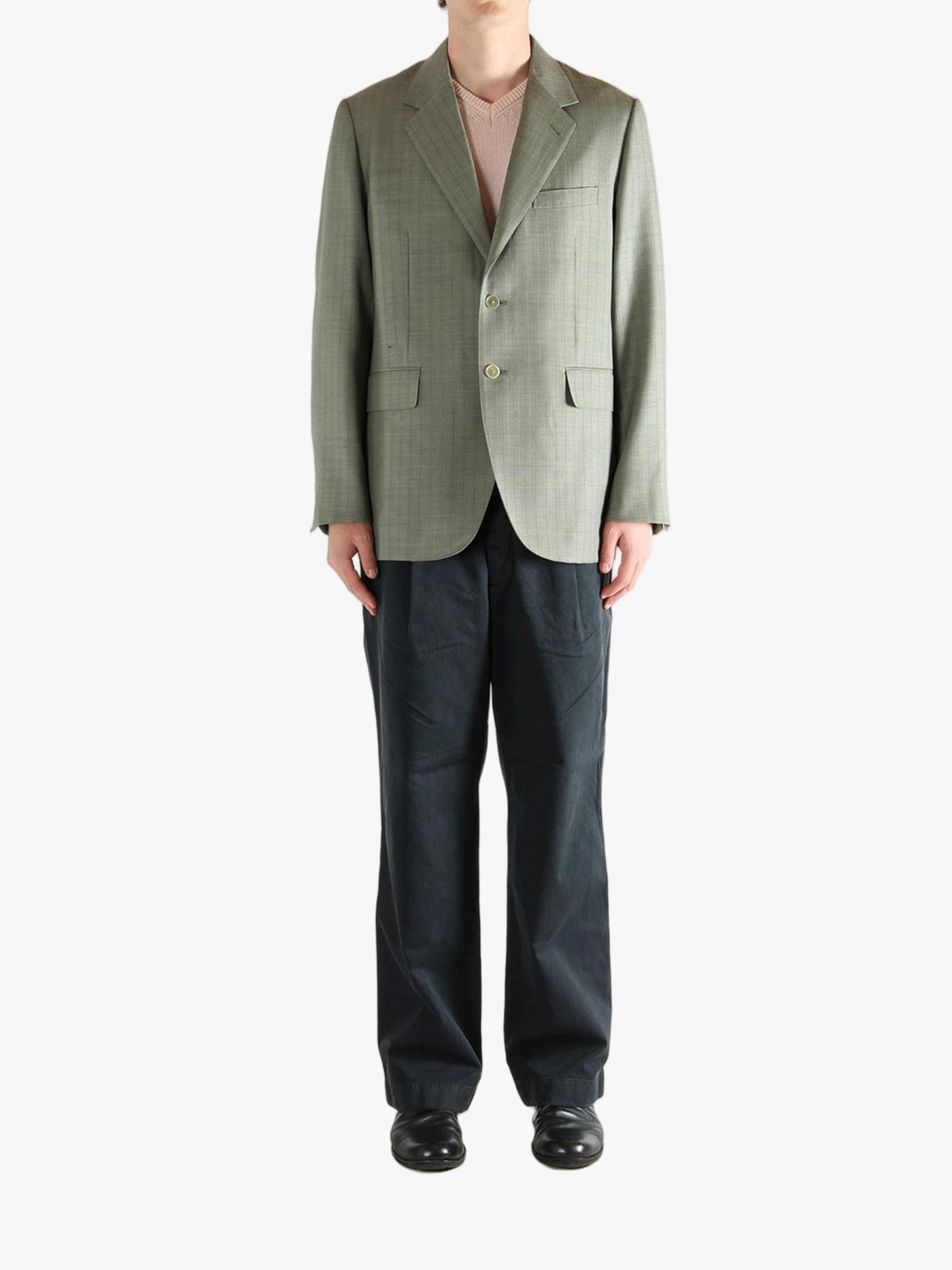 Green jacket, full body view