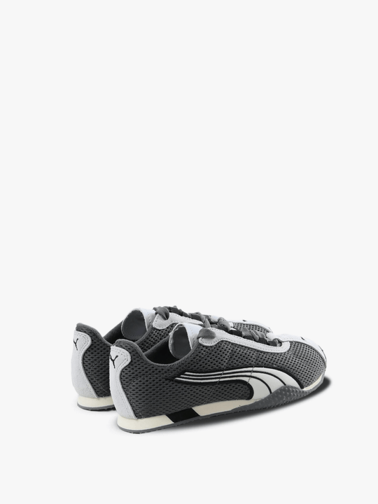 Grey sneakers, back view