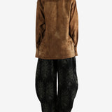 Brown top, full body view