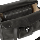 Close up of black bag, showing texture of the Calf Suede fabric