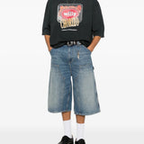 Black t-shirt, full body view