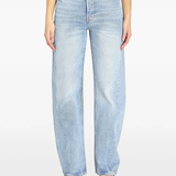 blue jeans worn by a person, showing the jeans fit