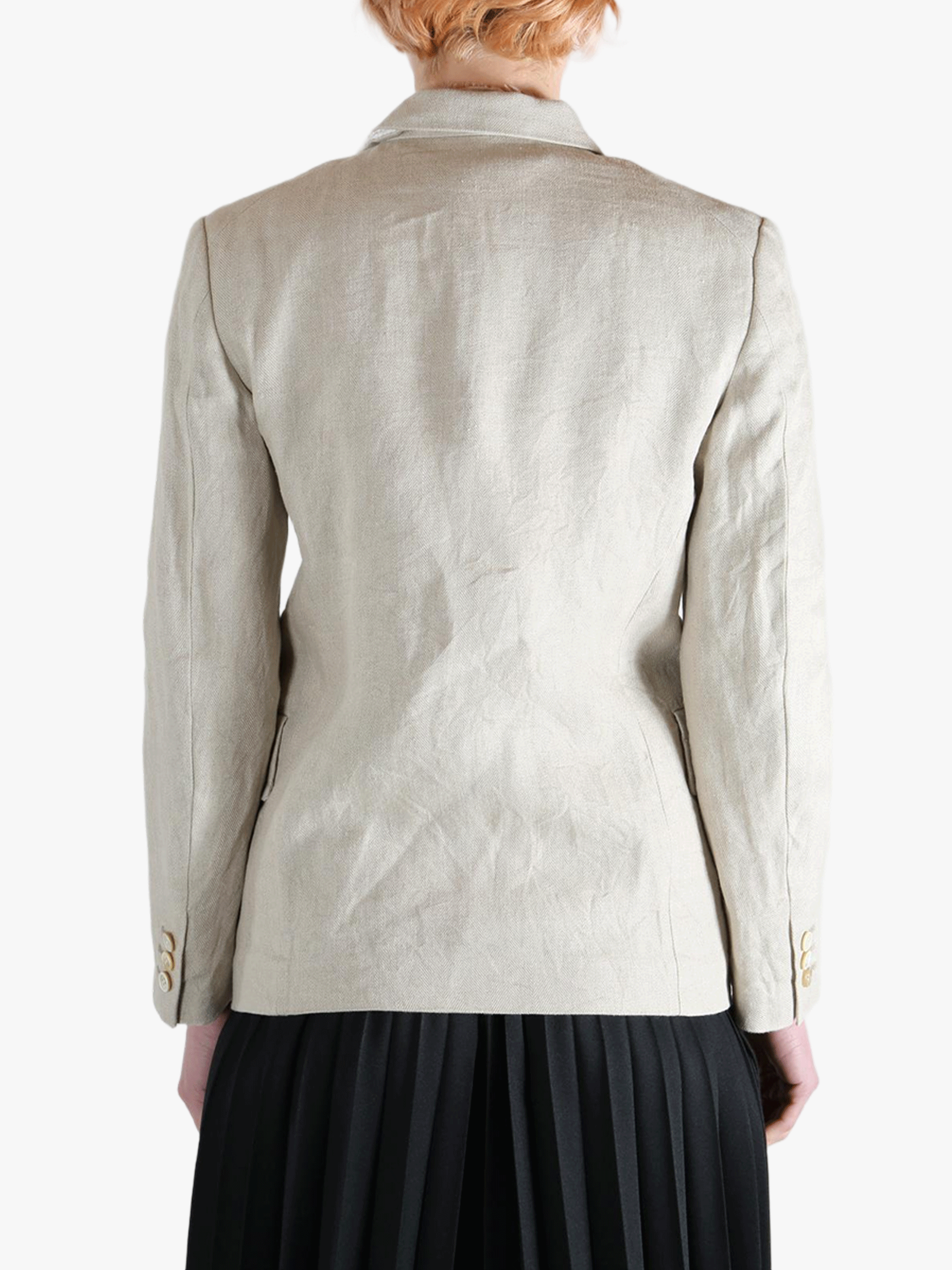 White jacket worn by a person, showing the white jacket fit