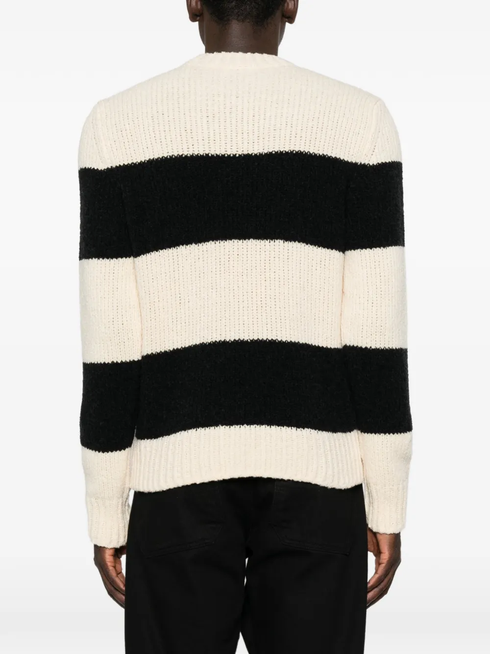 Black knitwear, full body view
