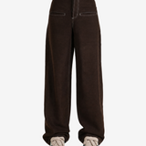 Brown pants, full body view