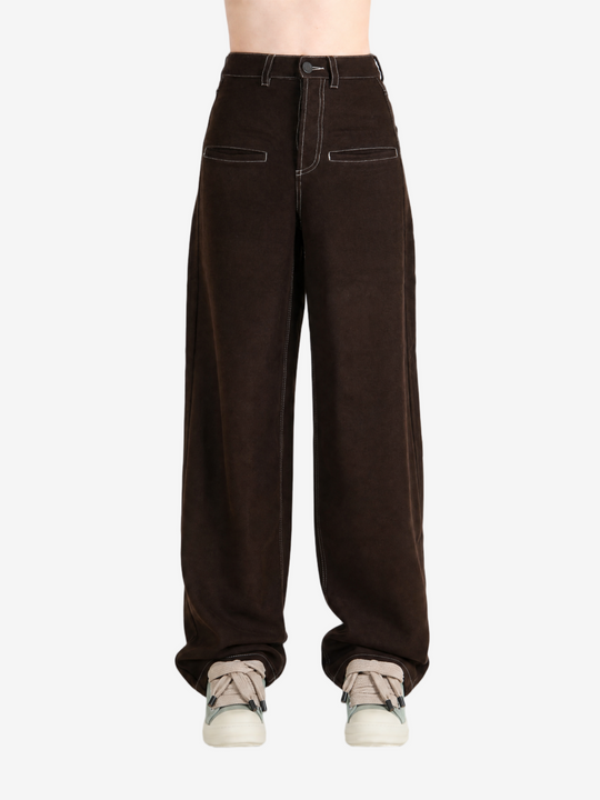 Brown pants, full body view
