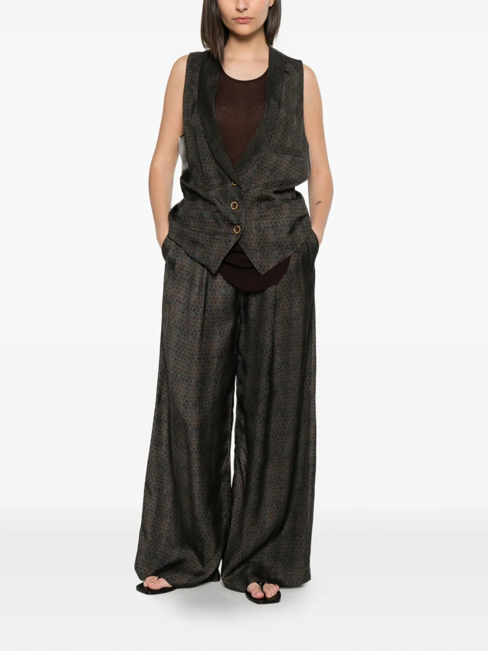 Tan coats full body view