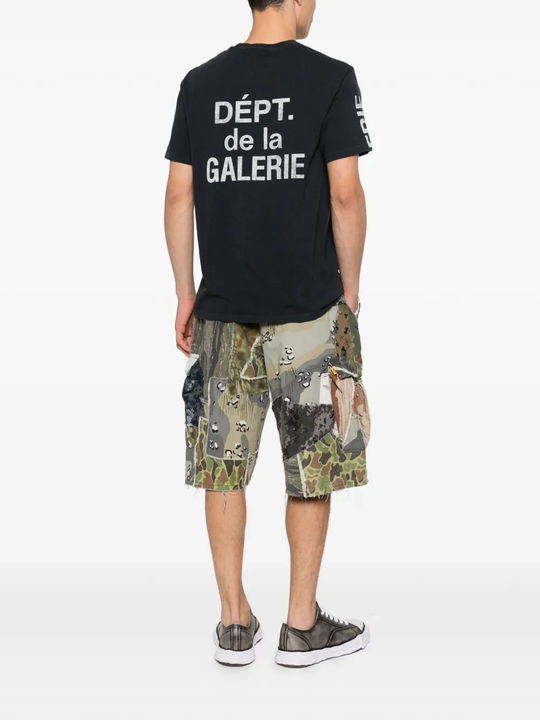 Black t-shirt, full body view