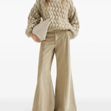 Tan knitwear, full body view