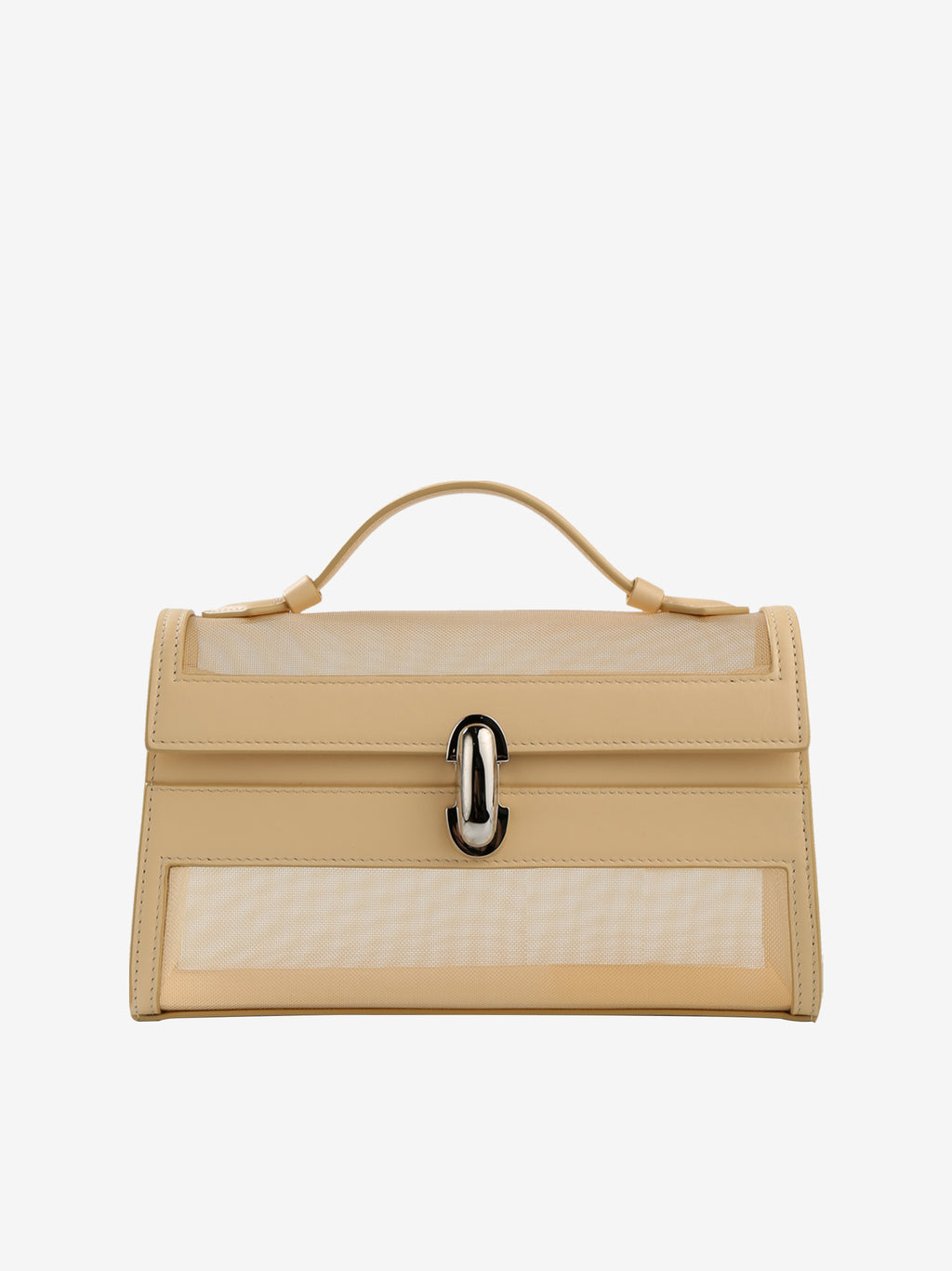 Tan bags, front view