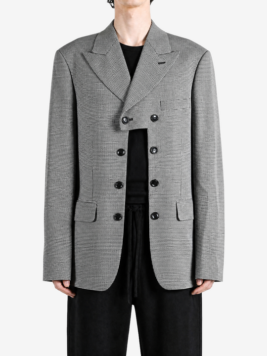 Grey jacket, full body view