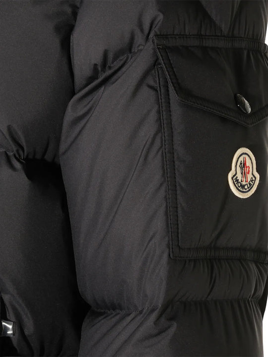 Close up of Black jacket, showing texture of the 100% polyester fabric