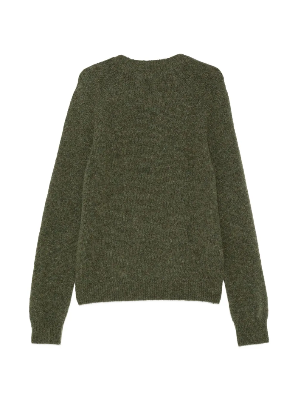 Green knitwear, back view