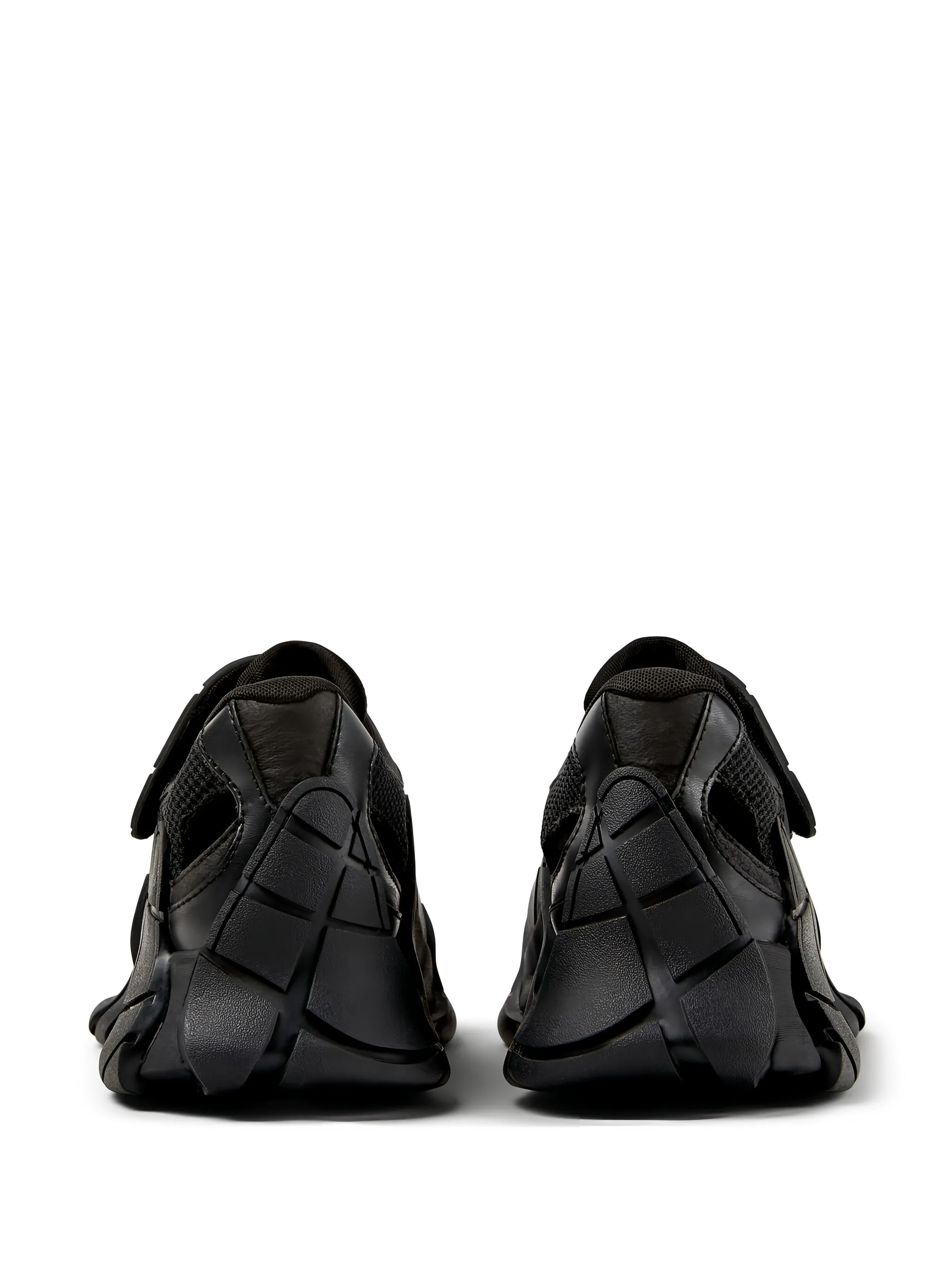 black sneakers, back view