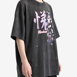 Black t-shirt, full body view
