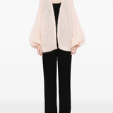 Pink cardigan, front view